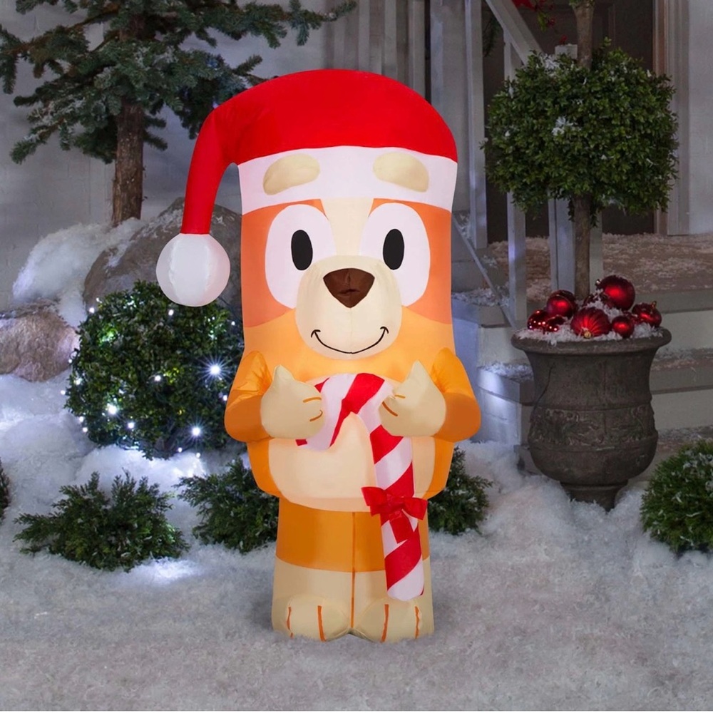 Bingo with Candy Cane From Bluey, 3.5 ft Tall Christmas Airblown Inflatable